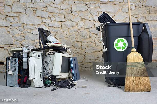 Computer Recycling Two Stock Photo - Download Image Now - Recycling, Electrical Equipment, Computer