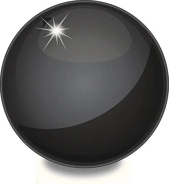 Vector illustration of Black Shiny Globe