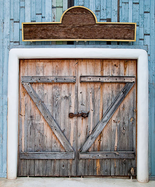Old Wooden Gate in farm stock photo