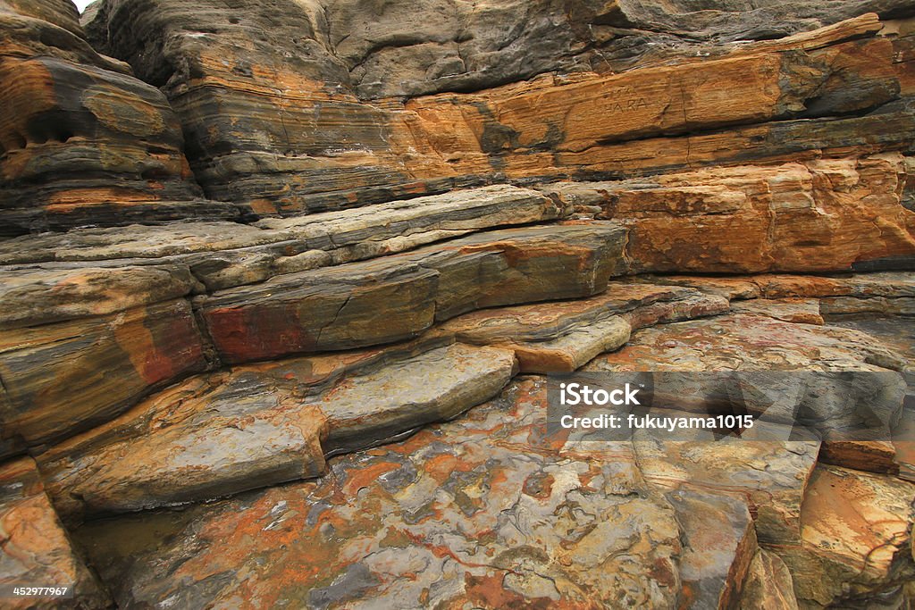 Coastal rocks This is the coast of Shirahama famous hot spring tourist destinations in the Wakayama Prefecture of Japan. It is a scene such as the Grand Canyon after. Beach Stock Photo