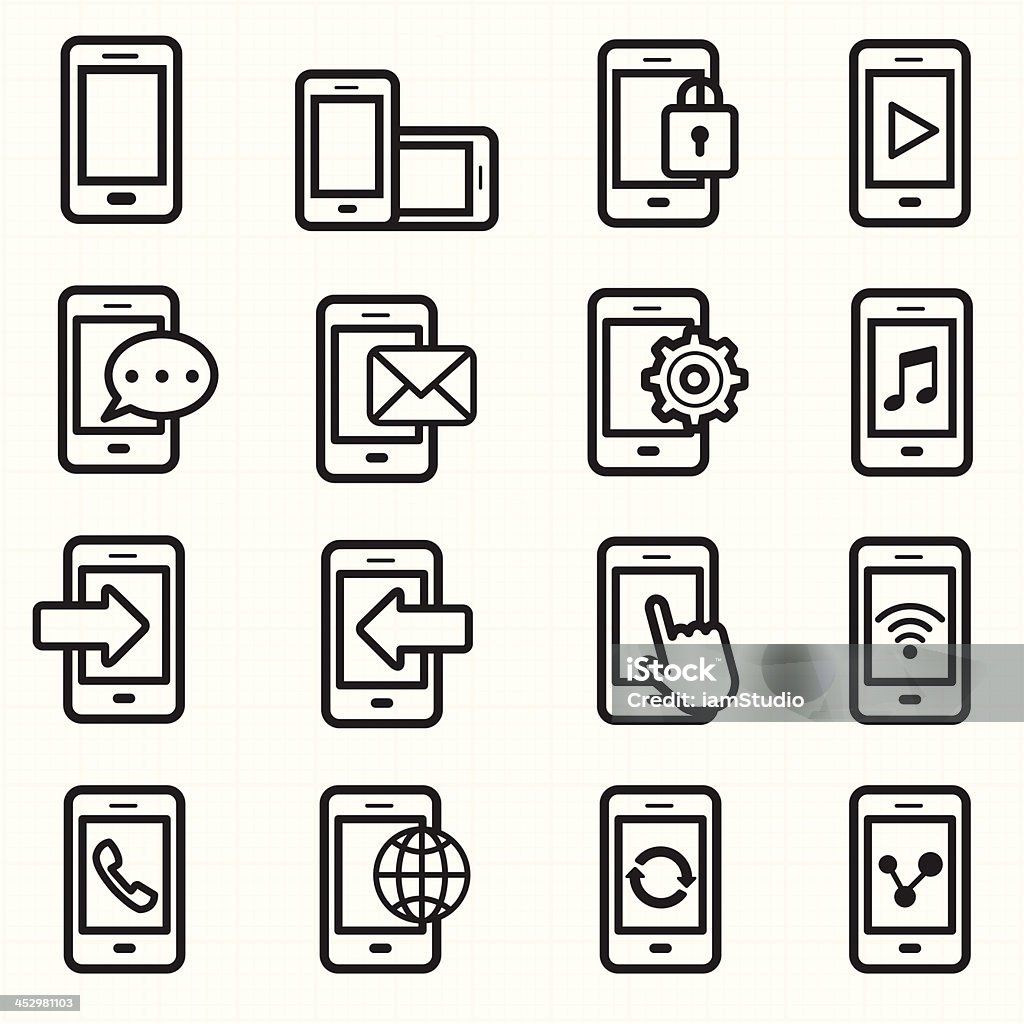 Handy-icons Vektor - Lizenzfrei Alphabet Vektorgrafik