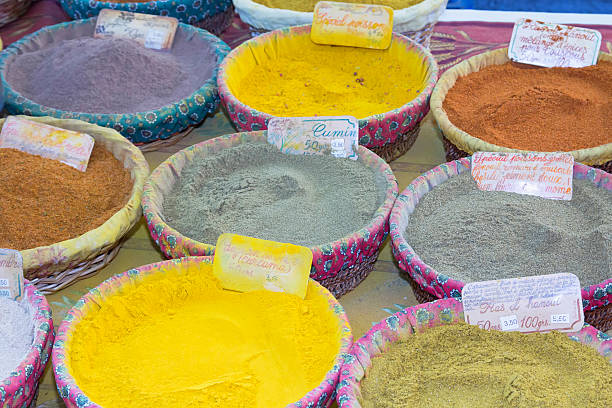 istock Various kinds of spices at  market 452982195