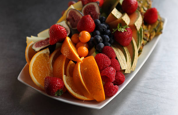 istock Selection of mixed sliced fruit 452984467