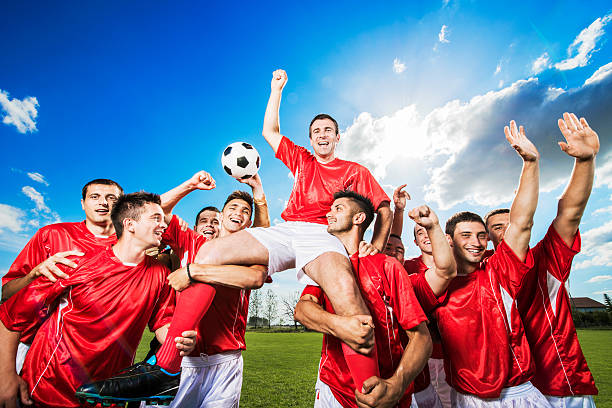 istock Successful soccer team against the sky. 452984973