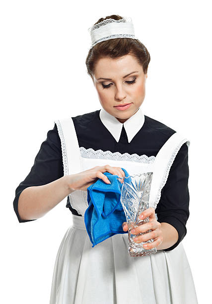 Vintage Maid cleaning vase