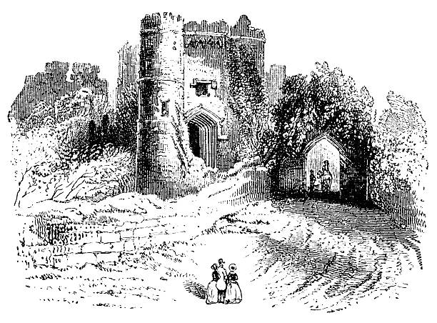 photographed from a book  titled 'English Pictures Drawn with Pen and Pencil' published in London ca. 1870.  Copyright has expired on this artwork. Digitally restored.