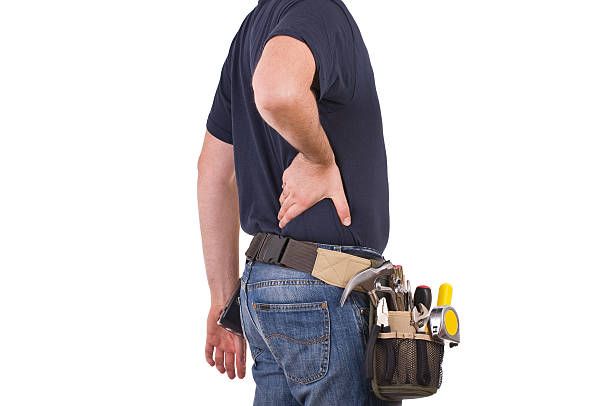 블루 개목걸이 인부. - tool belt belt work tool pliers 뉴스 사진 이미지
