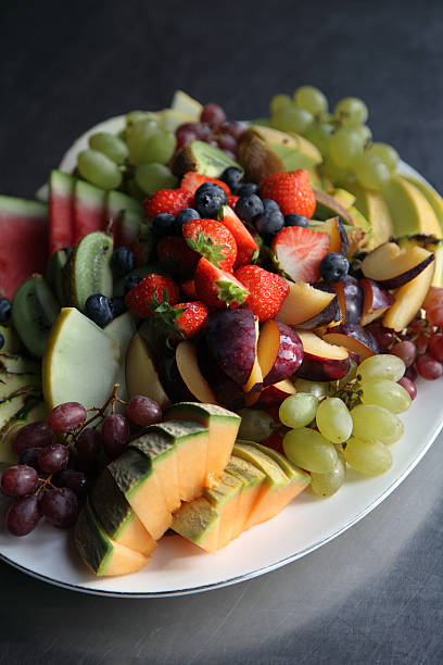 istock Selection of mixed sliced fruit 452990111