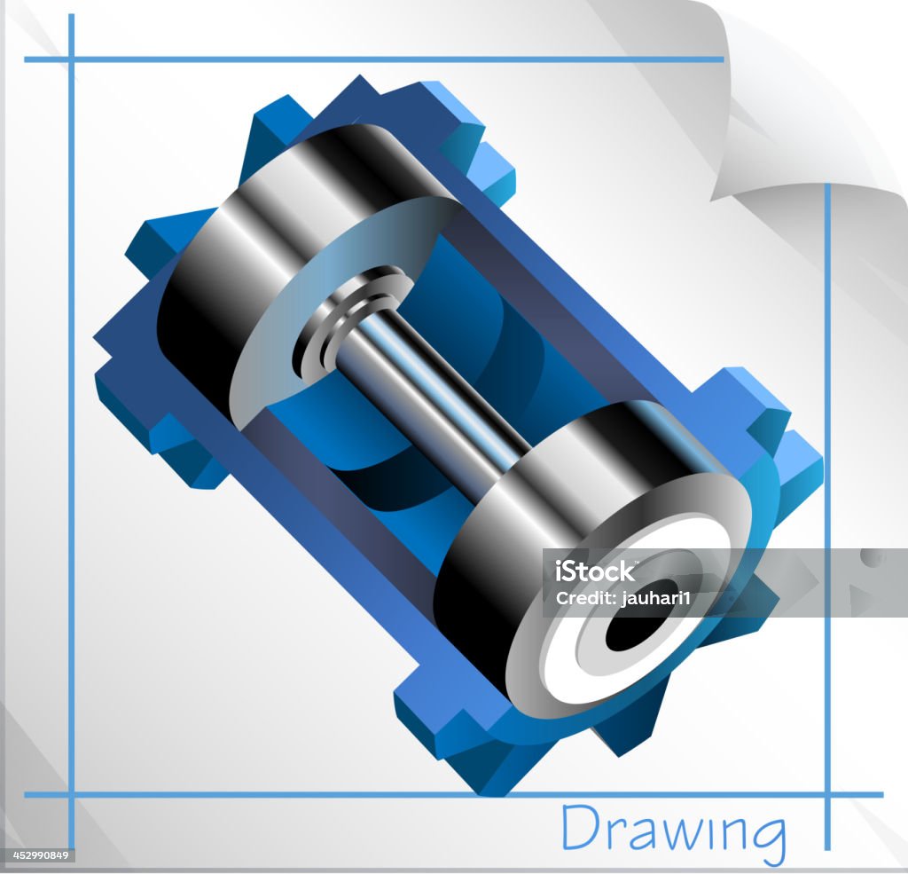 Illustrazione tecnica tagliare sezione - arte vettoriale royalty-free di Acciaio