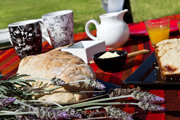 Outdoors breakfast