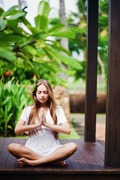 istock Healthy morning in balinese resort 452992247