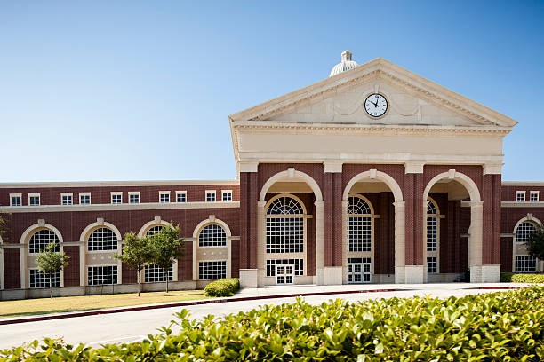 istock Education: College or high school campus entrance. Building. 452992593