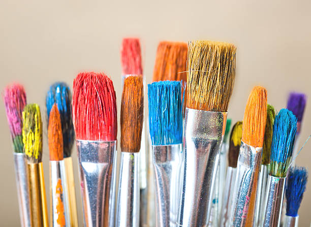 istock Art oily paint and brushes 452996499