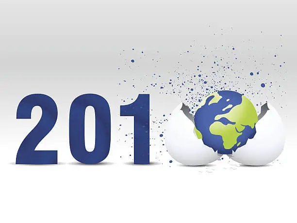 Vector illustration of new year concept 2010