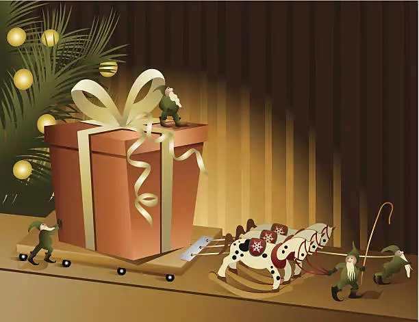 Vector illustration of Christmas gift