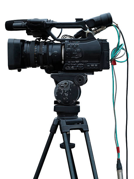 istock TV Professional studio digital video camera isolated on white 453008237