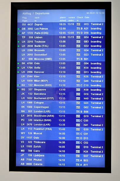 Airport departures information board