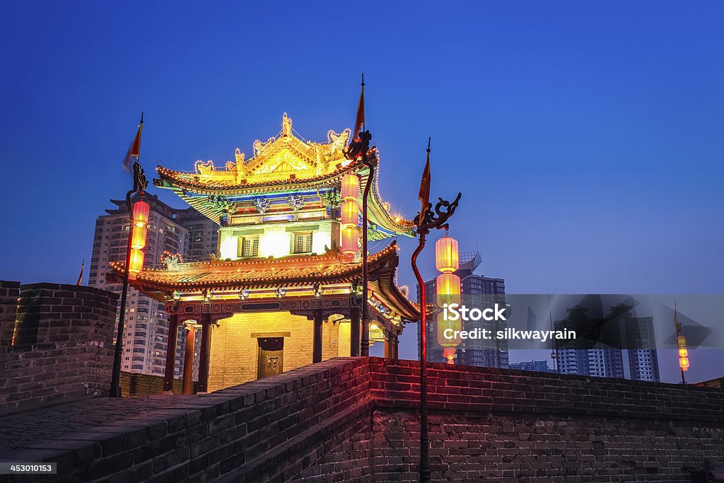 Głowica w xian city wall - Zbiór zdjęć royalty-free (Architektura)