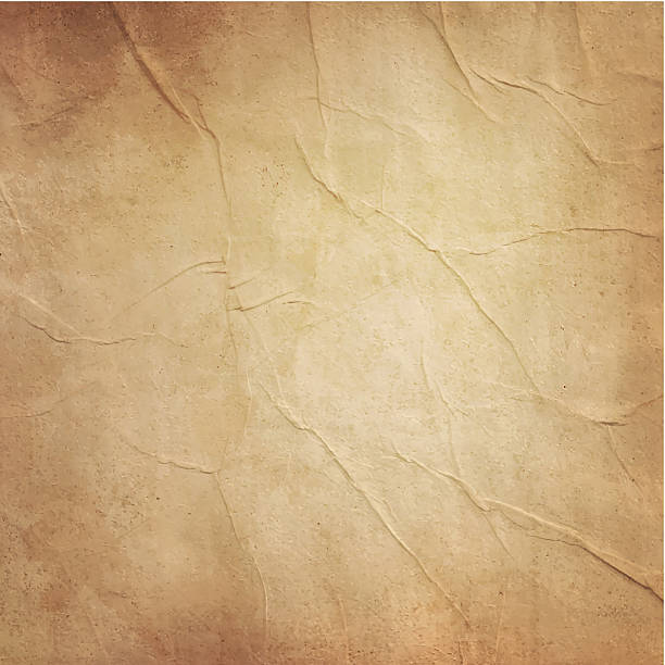 Photo of blank old folded brownish paper Old folded paper with space for text or image. kraft paper stock illustrations