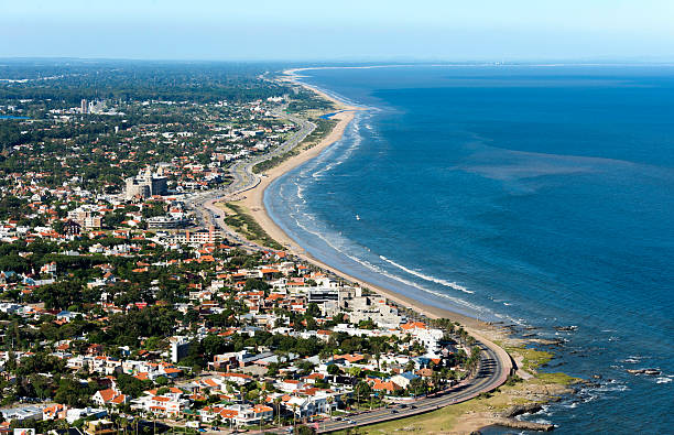 空から見た「rio de la plata をモンテヴィデオ - ウルグアイ ストックフォトと画像