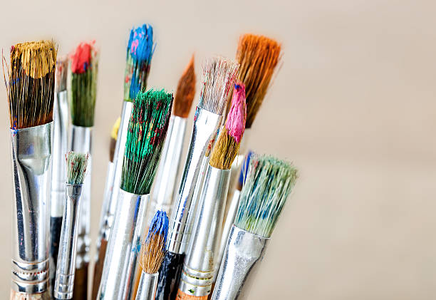 istock Art oily paint and brushes 453016319
