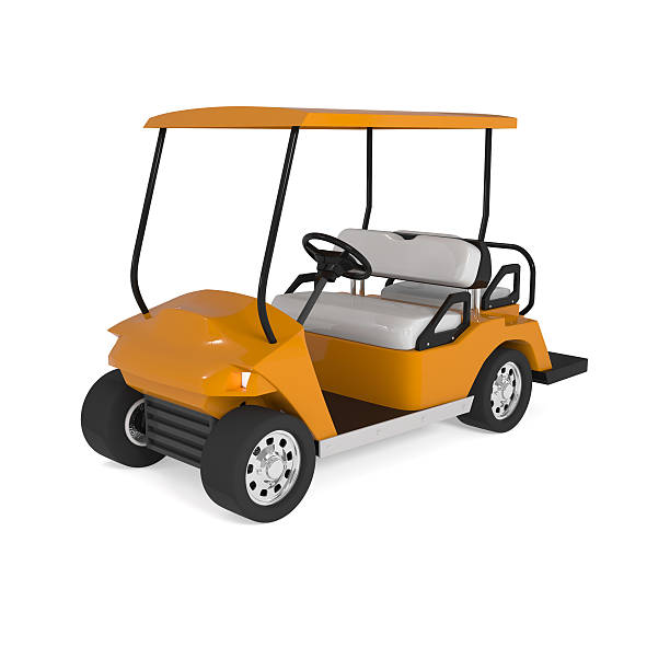 istock Orange Golf Cart Car isolated on white 453019959