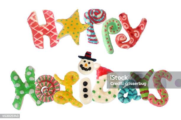 Letras De Natal Feliz Fériascookies - Fotografias de stock e mais imagens de Felizes festividades - Frase curta - Felizes festividades - Frase curta, Biscoito de açúcar, Bolacha