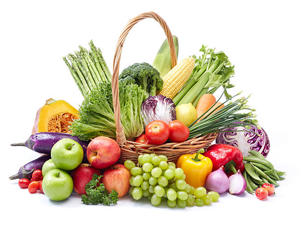 istock vegetables and fruits in basket 453025525