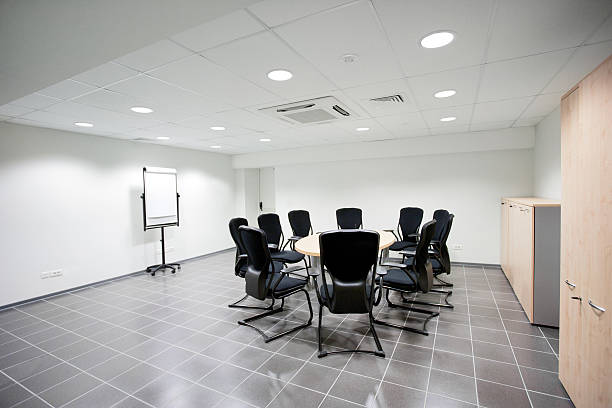 Empty meeting room stock photo