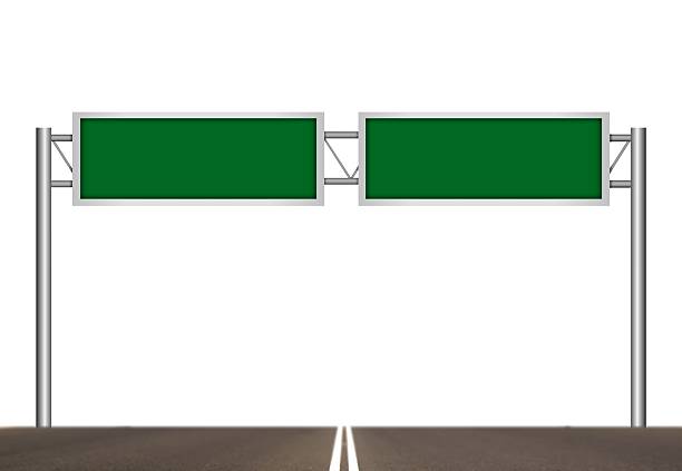 istock Straight Highway with Blank Road sign 453032051