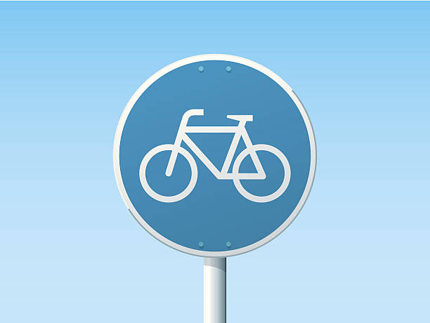 illustrations, cliparts, dessins animés et icônes de piste cyclable allemand signe de la route bleue - bicycle sign symbol bicycle lane