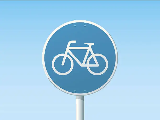 Vector illustration of Bicycle Lane German Road Sign Blue