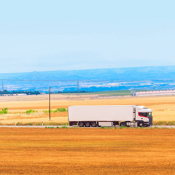 istock semi-truck on the highway 453032925