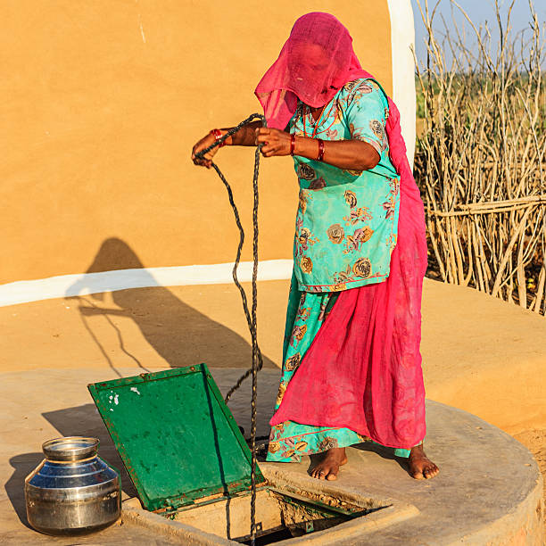 istock Indian woman collecting water, Rajasthan 453033593