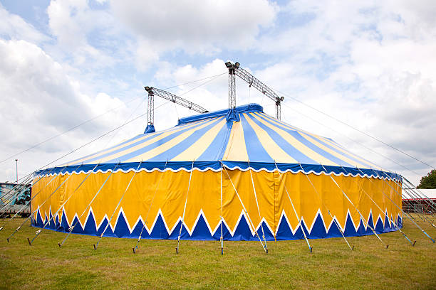 istock circus tent in yellow and blue 453034151