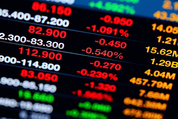 istock Display of stock market quotes 453035929