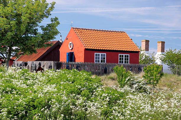 istock Red holiday cottage on Bornholm, Denmark 453036231
