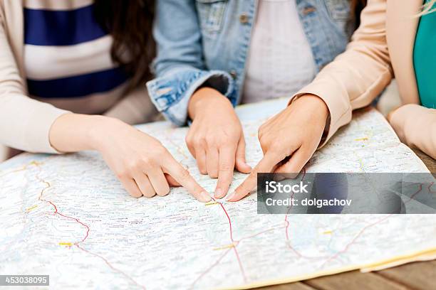 Women With Tourist Map In The City Stock Photo - Download Image Now - Adult, Close-up, Direction