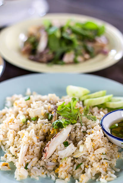 istock Home made and Thai style crab meat fried rice 453045267