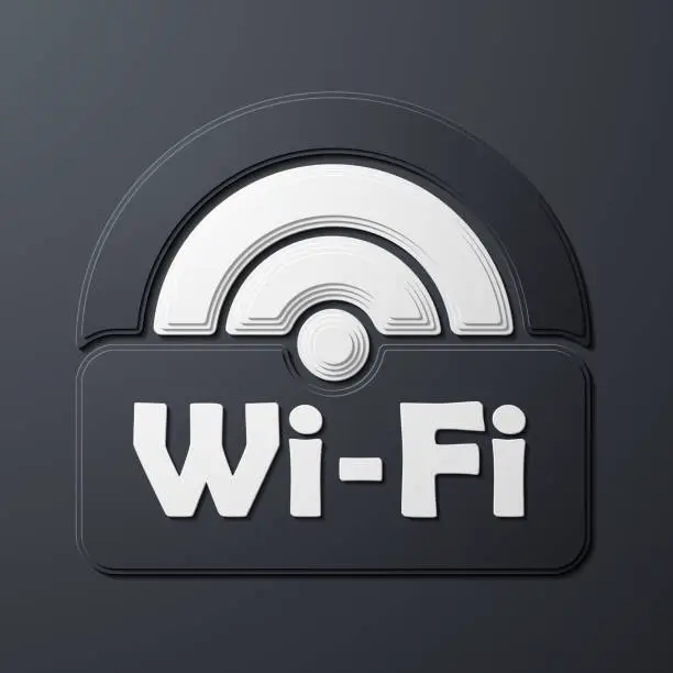 Vector illustration of Free Zone wi-fi, sticker