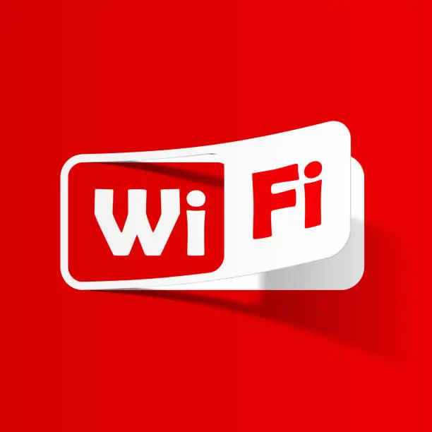 Vector illustration of Free Zone wi-fi, sticker