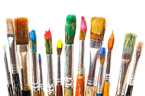 Art Oily Paint And Brushes Stock Photo - Download Image Now - Paintbrush,  Artist, Easel - iStock