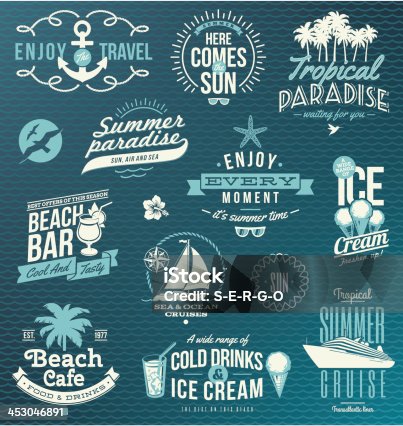 istock Vector set of travel, vacation emblems and symbols 453046891