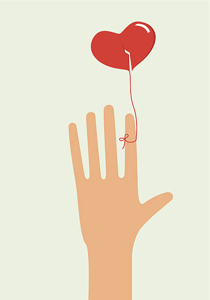 hand and heart vector art illustration