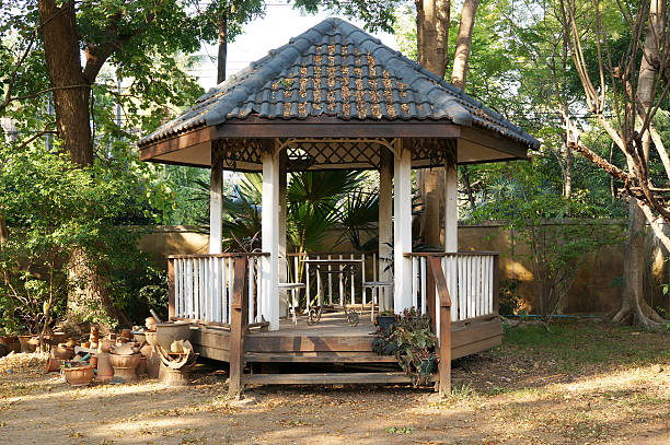 istock Abandoned old pavilion in a garden 453052137