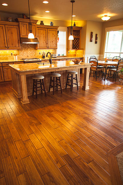 istock Modern Home Kitchen Island and Counter Top Beautiful Wood Floors 453057783