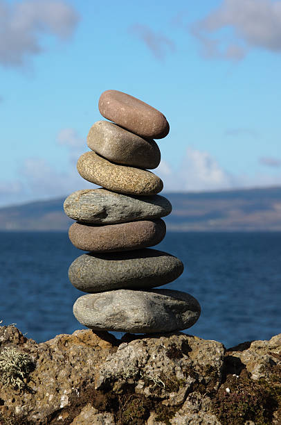 Balancing pebbles stock photo