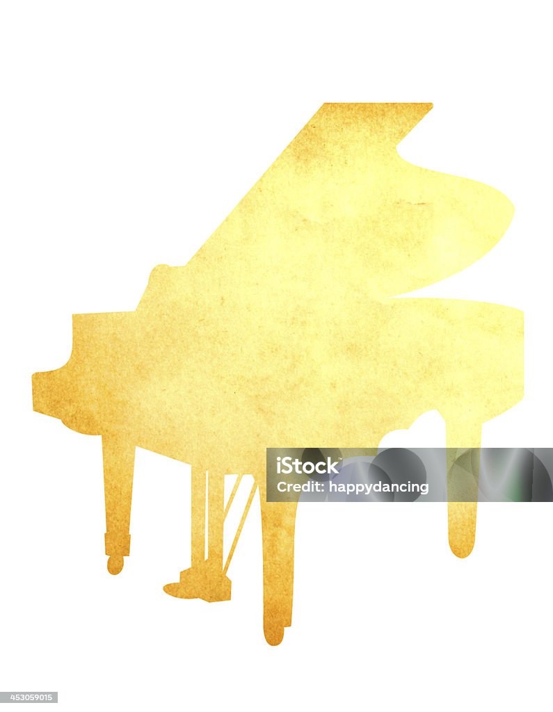 Grunge image of piano from old paper isolated Grunge image of piano from old paper isolated on white Classical Music Stock Photo