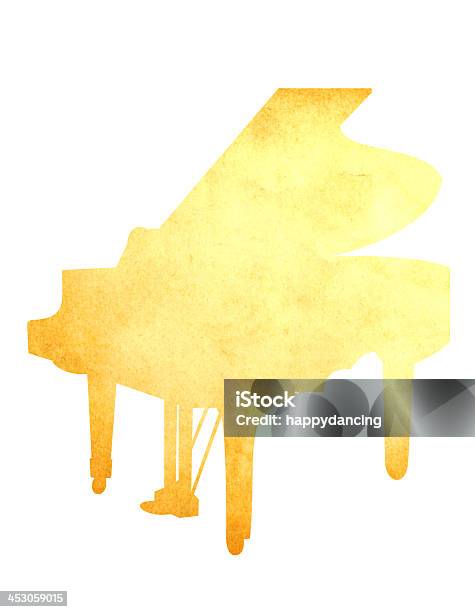 Grunge Image Of Piano From Old Paper Isolated Stock Photo - Download Image Now - Classical Music, Art, Art And Craft