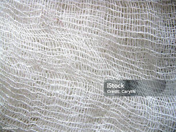 Textura De Gaze Material - Fotografias de stock e mais imagens de Algodão - Algodão, Branco, Buraco